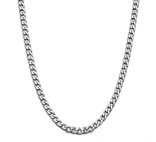 Collar Hombre - Cadena Hombre - Collar Eslabón Cubano - Collar Acero Quirúrgico - Cadena Eslabon Cubano Acero 0.50 Cm