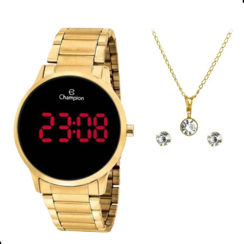 Relógio Digital Feminino Champion Dourado Ch40142h