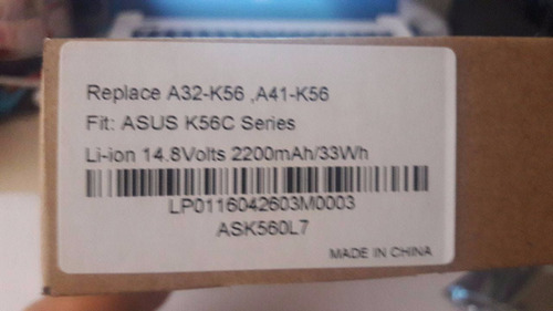 Bateria Asus A32-k56  //  A41-k56