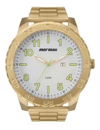 Relógio Masculino Mormaii  Mo2115be/4b Big Case Dourado