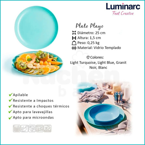 Imagen 2 de 10 de Juego Vajilla 16 Pz Vidrio Templado Luminarc Diwali Cuotas