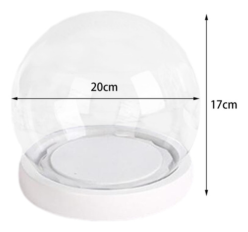 Contenedor De Cúpula De Vidrio Transparente Diámetro 20cm