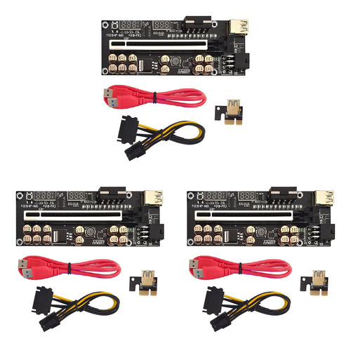 3 Tarjetas Elevadoras Pci-e Pro Usb3.0 Ver018 Pci-e De 1x A