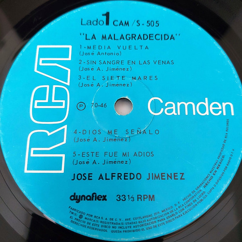 Jose Alfredo Jimenez - La Malagradecida Lp