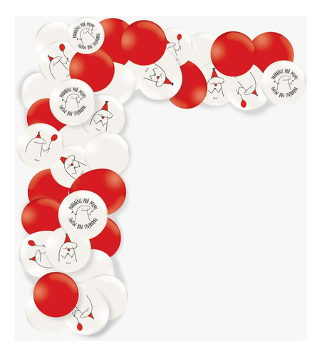 Kit fácil de arco con forma de globo Flork Meme con 48 vejigas y cinta de varios colores