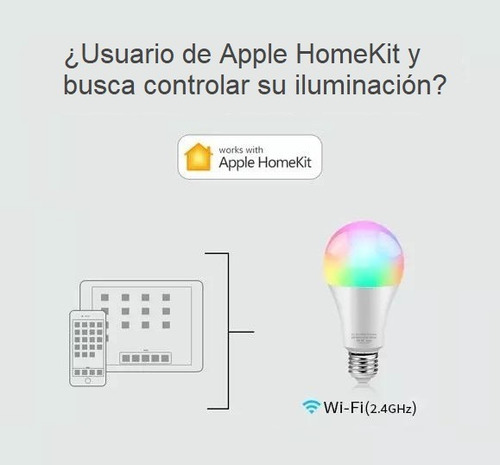 Ampolleta Inteligente Apple Homekit, Alexa & Google Home