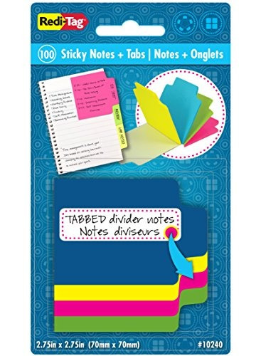 Redi Tag Mini Neon Divider Notepad 100 Tabbed Sticky