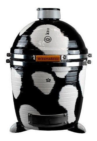 Imagen 2 de 8 de Parrilla Kamado B10 Ahumador Premium Art Mu Blanco Y Negro