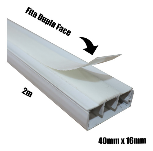 Canaleta Pvc Com Fita Dupla Face 40x16 X2000mm (1000mmx2)