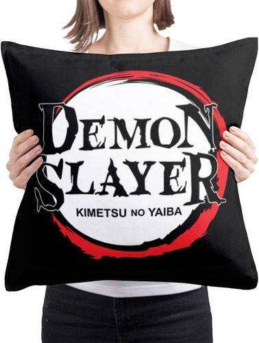 Cojin Decorativo Demon Slayer Logo Anime Diseño Almohada