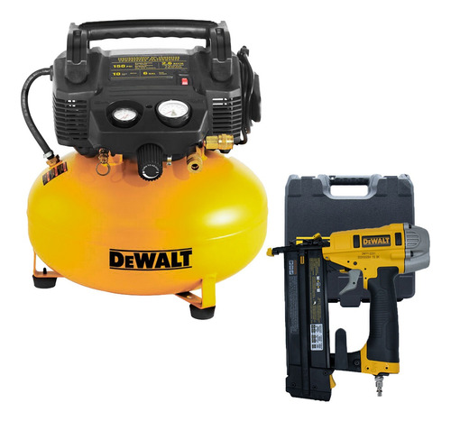 Compresor De Aire Eléctrico 1.5hp Portátil Dewalt+clavadora 