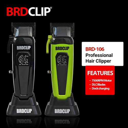 Combo Brdclip Clipper Y Trimmer Profesional Barberia Negro