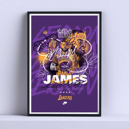 Cuadro Lebrom James Lakers King 30x40cm List P Colgar