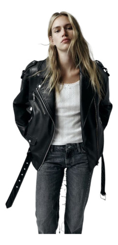Campera Zara Ecocuero Larga