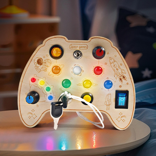 Tablero Ocupado Con Interruptor Led, Juguete Montessori Para