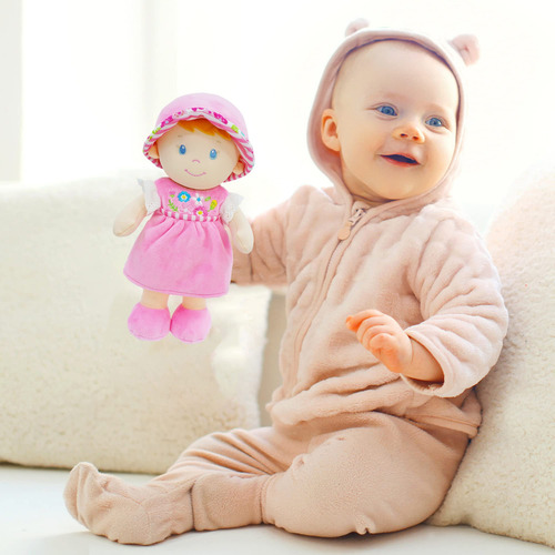 Boneca Macia De Pelúcia June Garden Emilia 30 Cm Por 1-3 Ano