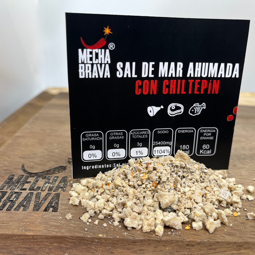 Sal De Mar Ahumada Con Chiltepin Mecha Brava 300g