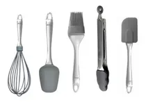 Comprar Set X5 Pinza Batidor Espatula Cuchara Pincel Silicona