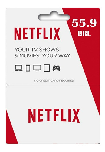 Tarjeta De Regalo Netflix 55.9 Brl Virtual