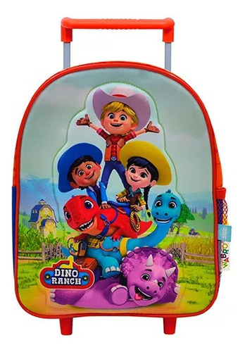 Mochila Con Carro Dino Ranch Con Lic. Original 12'' 74201