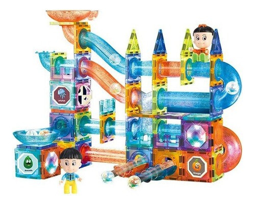 Juego Bloques Magnéticos 142 Pcs Con Luz Construcción