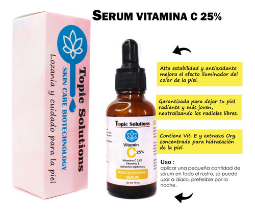 Serum Vitamina C 25% Antioxidante Vitamina E Iluminador