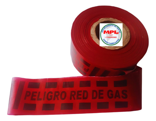 Cinta Peligro Red De Gas Rollo X 500 Metros