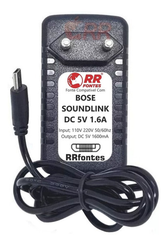 Fonte Dc 5v 1.6a Micro-usb Para Soundlink Colors