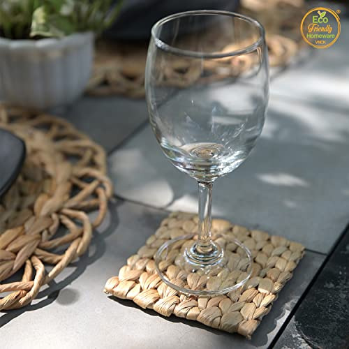 Juego De 6 Posavasos De Jacinto De Agua Hechos A Mano, Resi