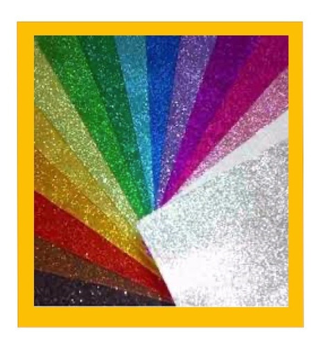 Goma Eva Glitter- Con Brillo 40 X 60 Cms X10 Hojas Surtido 