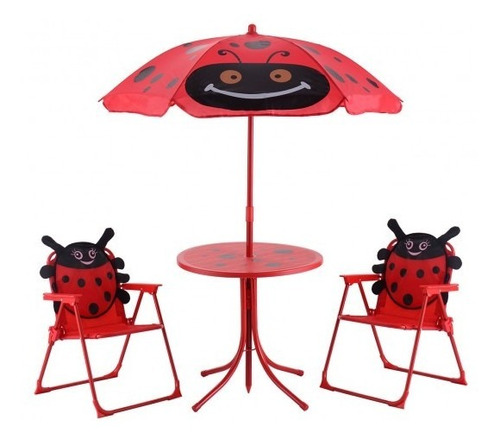 Juego De Mesa Sillas Plegables Infantil Beetle Con Sombrilla