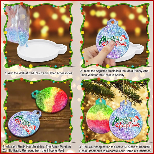 Molde De Silicona Para Esferas Navideñas Planas Blanco 4 Pz