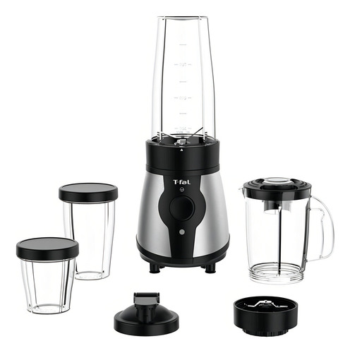 Licuadora Compacta Procesador Alimentos T-fal Gym Jugo Shake Color Plateado