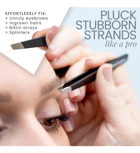 Tweezers Tweezer Guru Slant Pointed Precision Black Para Muj