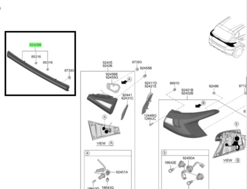 Foco Central Portalon Para Original Hyundai I20 2021 2024