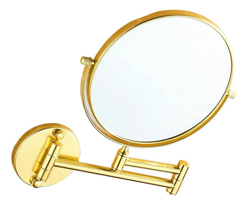 Espelho Montado Na Parede Com Ampliação De 1x/3x, Dourado Du