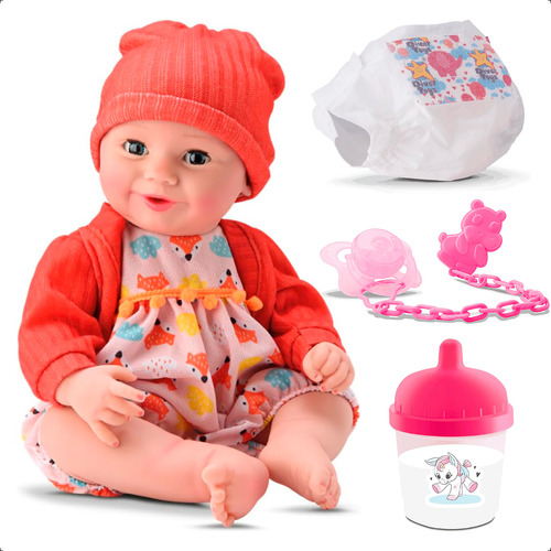 Boneca Bebe Newborn Realista Com Acessorios E Fecha Os Olhos