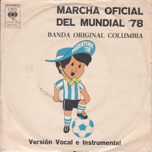 Mundial Futbol 1978 Argentina Simple Vinilo Con Tapa Marcha 