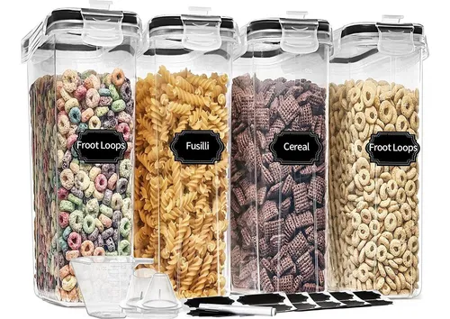 comprar Juego De Recipientes Para Cereales Praki, Con Tapa, 4 Unidad