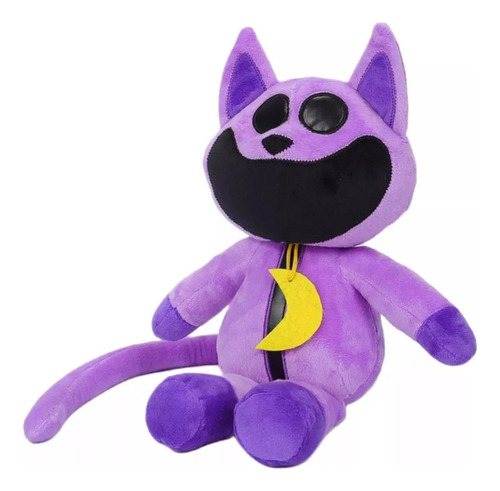 1 Pieza De Peluche De Animal Pequeño Sonriente, Gato Morado