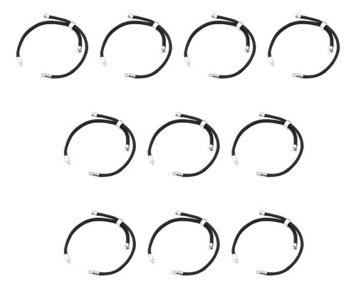 2 X 10 Pulseras De Cordón Trenzado For Hacer Argenta Negra