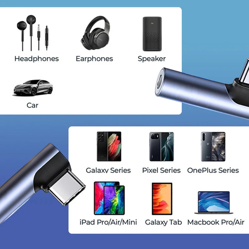Adaptador Dac Usb C A 3,5 Mm En Ángulo Recto Con Micrófono H