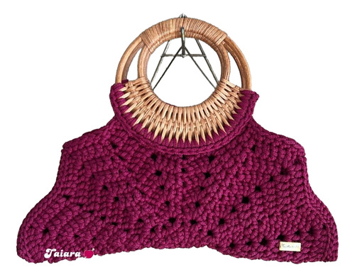 Bolsa/clutch Artesanal De Crochê Taartecrochê - Magenta Magenta