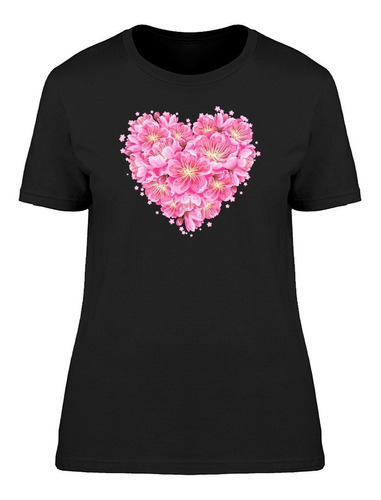 Flores De Sakura Con Forma De Corazón Camiseta De Mujer