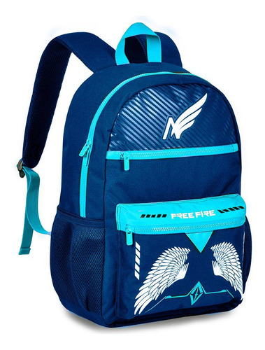 Mochila De Costas Free Fire Azul Escuro Asa - Clio