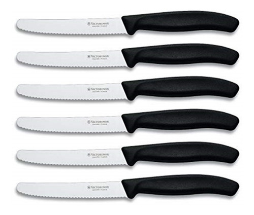 Imagen 1 de 3 de Juego Cuchillos Para Mesa 6 Piezas, Negro, Victorinox(6.78)