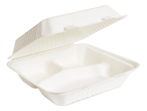 Contenedor 8x8 C/div Bagazo De Caña Compostable, 200 Piezas