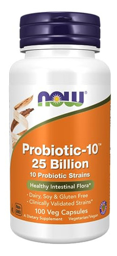 Probiotic Now Probiotic-10 25 Mil Millones 100 Cápsulas Vege