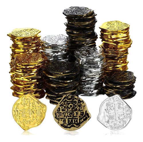 300 Unidades De Monedas De Oro De Plástico, Monedas Piratas,