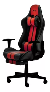 Silla de escritorio Acer Speed SPEED-GC1200 gamer ergonómica negra y roja con tapizado de cuero sintético